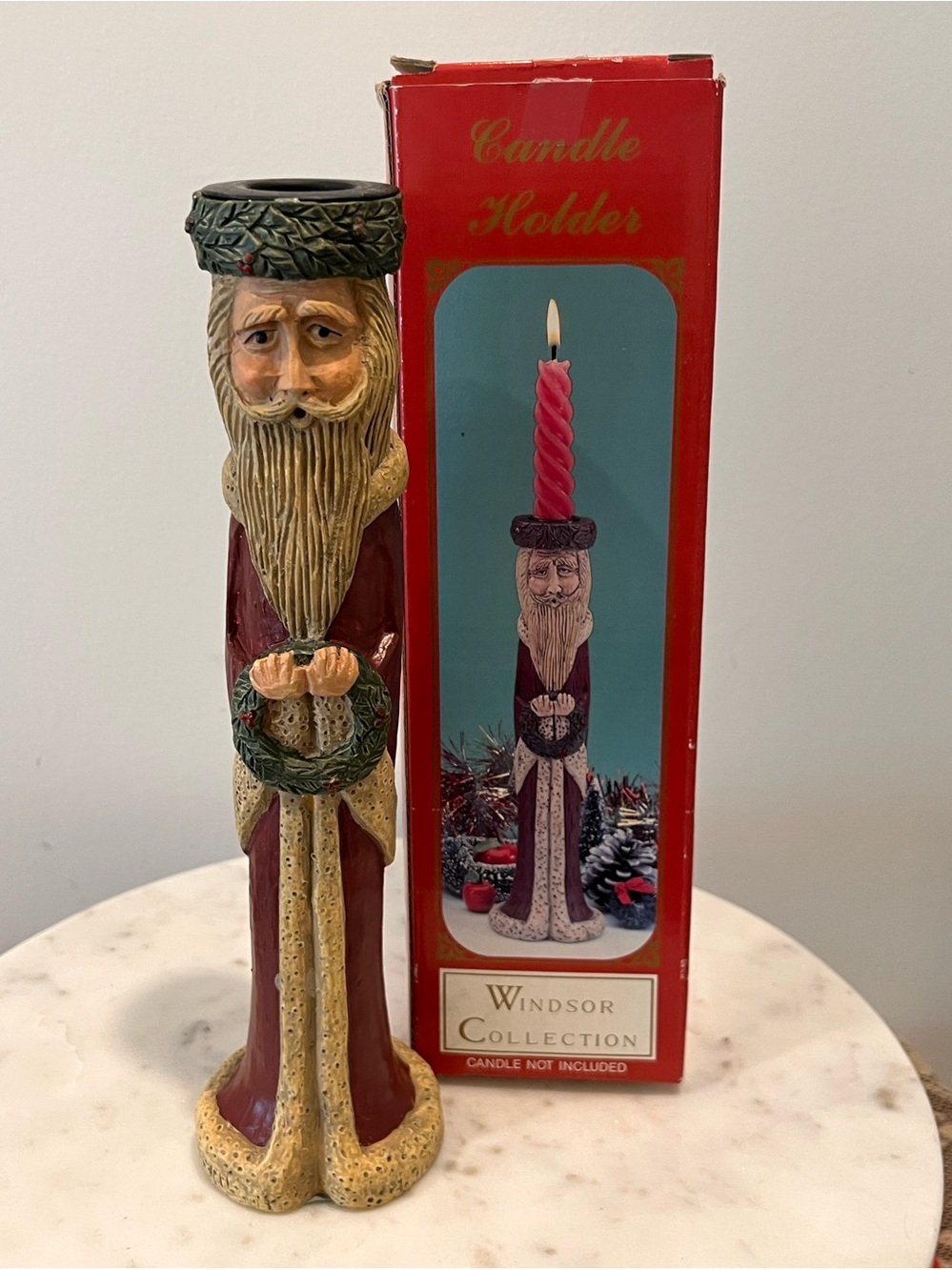 Vintage Windsor Collection Christmas Santa Candle Holders with Original Boxes